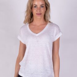 Top/T-shirt Athene Offwhite Linnen - The Clothed Premium Basics