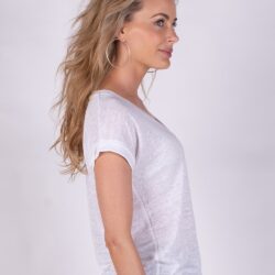 Top/T-shirt Athene Offwhite Linnen - The Clothed Premium Basics