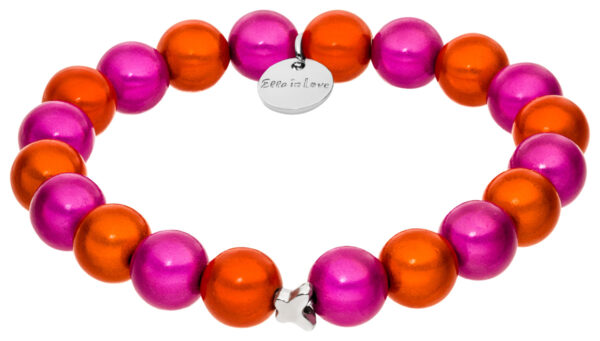 Oranje/Pink Kralenarmband Ella in Love 10 mm