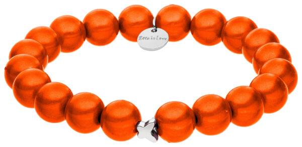 Oranje Kralenarmband Ella in Love 10mm.