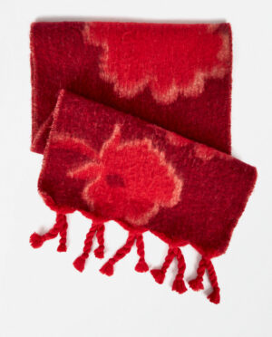 Sjaal Jacquard scarf met franjes Rood - Surkana