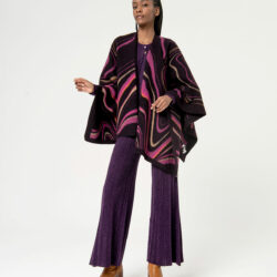 Poncho met Print Paars - Surkana