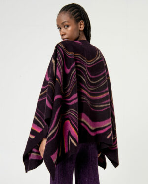 Poncho met Print Paars - Surkana