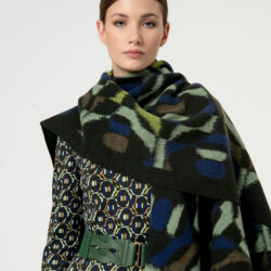 Poncho met Print Groen - Surkana