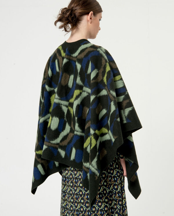 Poncho met Print Groen - Surkana