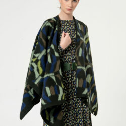 Poncho met Print Groen - Surkana