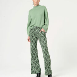 Broek Rechte Pijp Print Black/Green - Surkana