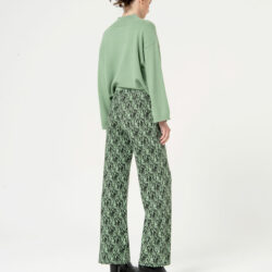 Broek Rechte Pijp Print Black/Green - Surkana