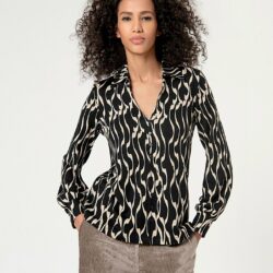 Blouse Losvallend Model Zwart/Wit - Surkana