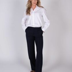 Dames pantalon viscose wol Navy - The Clothed Premium Basics