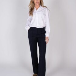 Dames pantalon viscose wol Navy - The Clothed Premium Basics