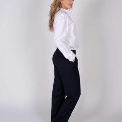 Dames pantalon viscose wol Navy - The Clothed Premium Basics