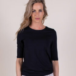 Top/T-shirt Chicago Zwart Viscose - The Clothed Premium Basics