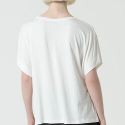 T-shirt V-hals losvallend model Boothals White - Surkana