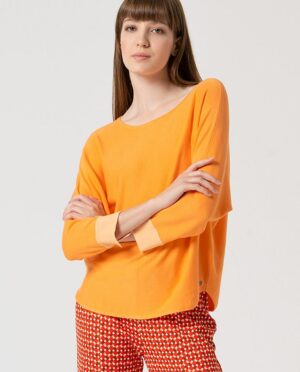 Sweater Boatneck Batwing Sleeves Orange - Surkana