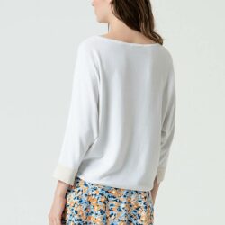 Sweater Boatneck Batwing Sleeves Stone - Surkana