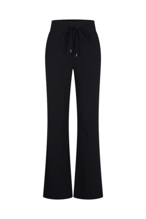 Broek Wide Leg Black Travelstof - Mi Piace