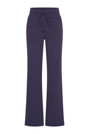 Broek Wide Leg Dark Blue Travelstof - Mi Piace