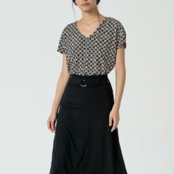 Rok Uitlopend met riem Black - Surkana