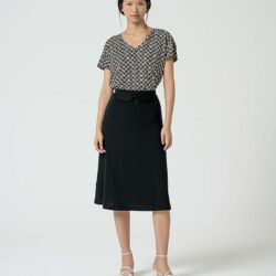 Rok Uitlopend met riem Black - Surkana