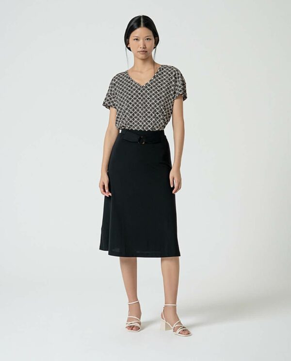 Rok Uitlopend met riem Black - Surkana