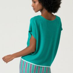 Sweater losvallend model Boothals Emerald - Surkana