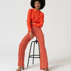 Broek Flare Rood Geprint - Surkana