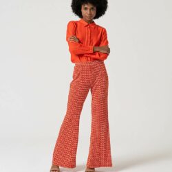 Broek Flare Rood Geprint - Surkana