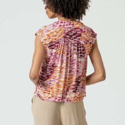 Blouse V-hals Print Multi - Surkana