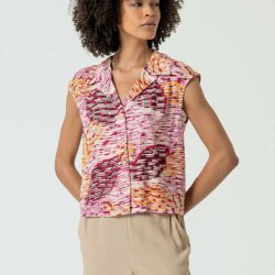 Blouse V-hals Print Multi - Surkana