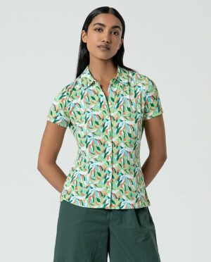 Blouse Korte Mouw Groen - Surkana