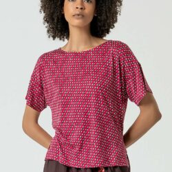 T-shirt Ronde Hals Fuchsia - Surkana