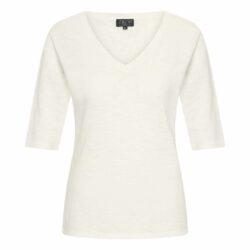 Top V-Hals Off White Katoen - Zilch