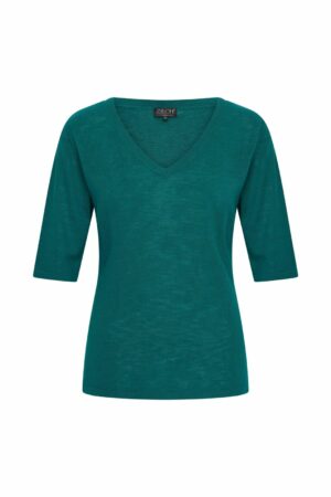 Top V-Hals Emerald Katoen - Zilch