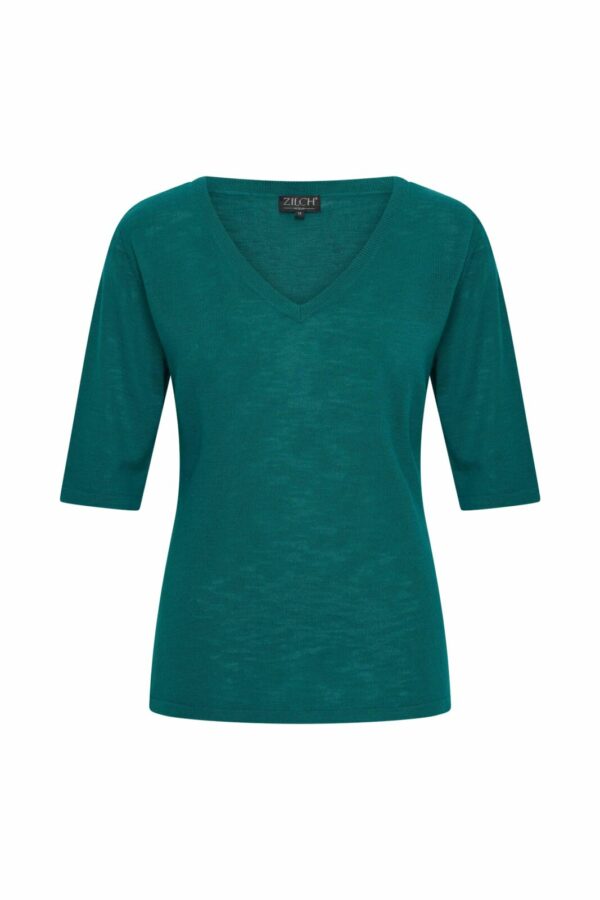 Top V-Hals Emerald Katoen - Zilch