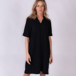 Jurk Jaipur Linnen/Viscose - Black - The Clothed Premium Basics