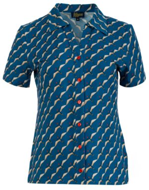 Blouse Lena Short Sleeves - Swallow Migration - LaLamour